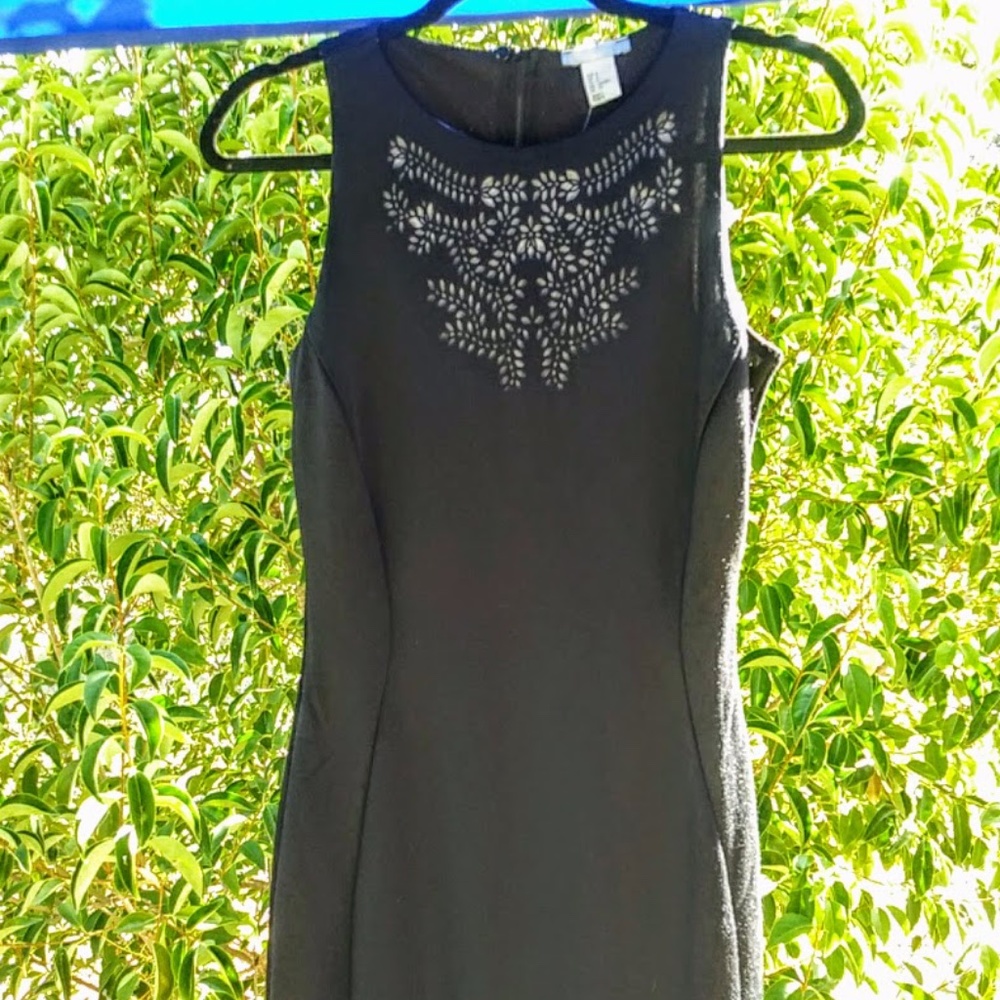 H&M Sheath Sleeveless Little Black Dress Cutout Design NWT - Picture 2 of 10